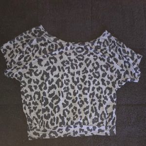 Charcoal and Black Leopard Print T-Shirt
